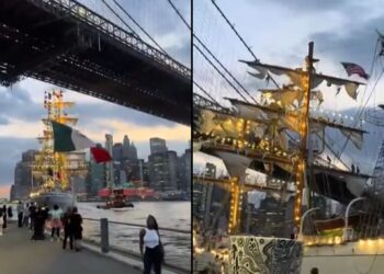 Abren investigación tras choque del buque escuela mexicano contra el puente de Brooklyn