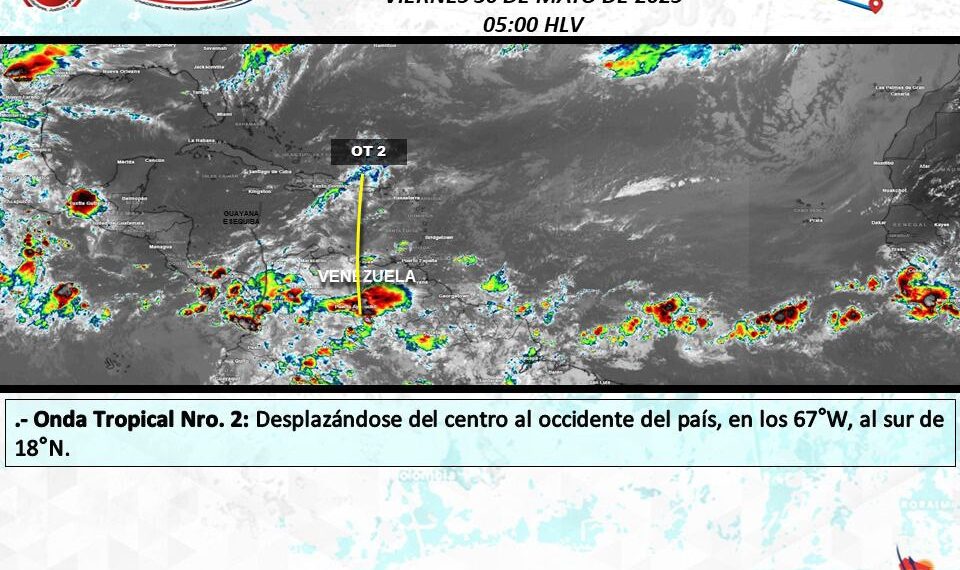 Onda tropical 2 se desplaza por el centro del país y causará lluvias en varios estados