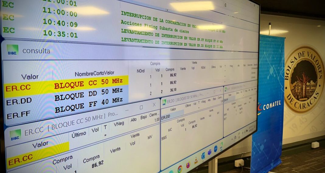 Conatel inició la oferta pública de las frecuencias 4G y 5G a través de la Bolsa de Valores de Caracas