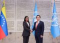Delcy Rodríguez se reúne con el Director General de la FAO en Roma